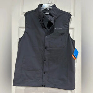 Columbia Mens Large Coral Ridge Vest Dark Grey NWT UPF 50 sun protection